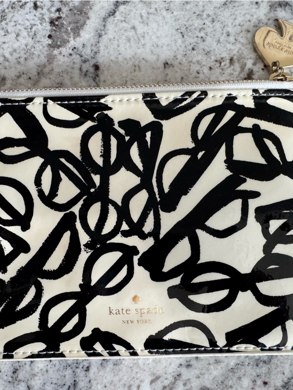 Kate Spade Glasses Cosmetic Travel Pencil Bag Pouch